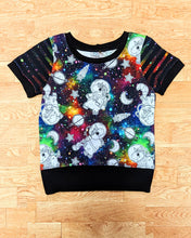 Load image into Gallery viewer, Unicorns in Space Rounded Shoulder Tee - Grow With Me
